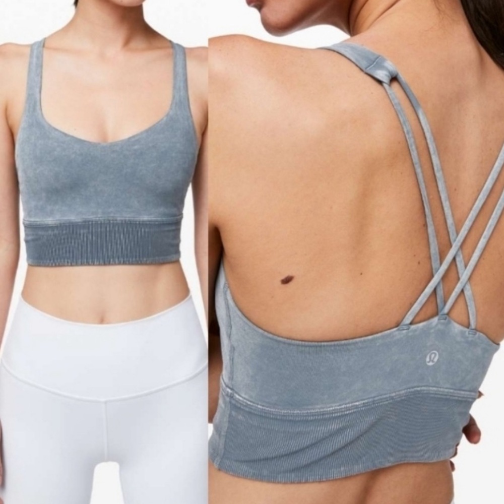 Lululemon Free To Be Bra *Long Line Rib Snow Wash Washed size 10 - Picture 6 of 16